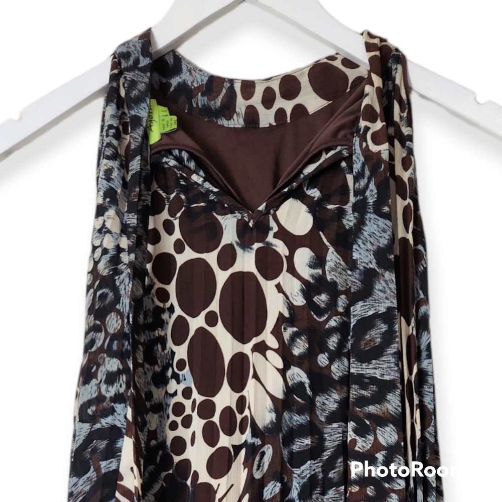 Agora animal print halter blouse size Large - Picture 11 of 15